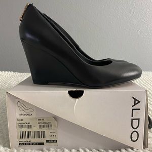 Spelonca Aldo Black Wedge Shoes